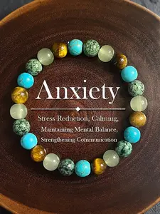 Healing Crystal Bracelet, Chakra Healing Crystals, Elastic Cord Chakra Jewelry, Bohemian Style Gift for Women/men, Anxiety Relief Fashion Accessory