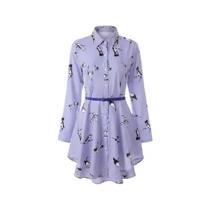 Women Striped Shirt Dress