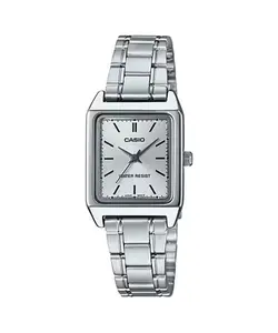 Casio Women’s Silver Dial Stainless Steel Rectangular Watch - LTP-V007D-7EUDF