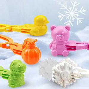4PCS Snowball Maker Clip For Kids Adult Heart Snowflake Duck Shape Clip Tongs for Outdoor Sand Snow Ball Mold DIY Sushi Mold for Kids