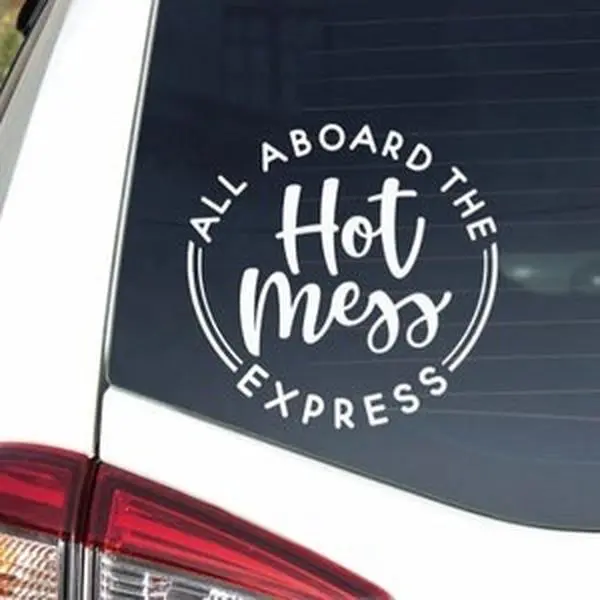 Hot Mess Express Window Car Truck Decal - 5.5” Mamy Colors Available Windshield Sticker