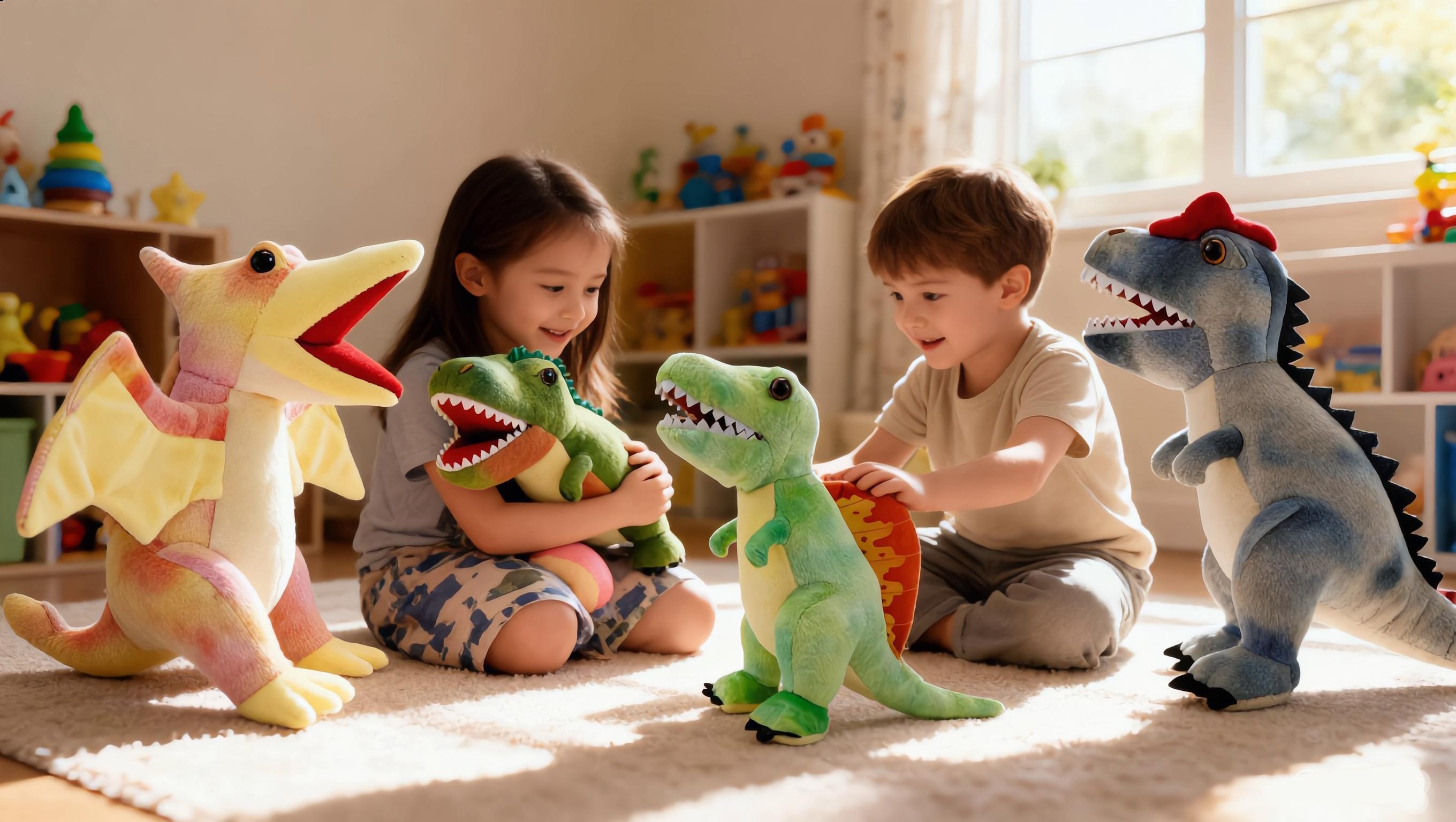 Dinosaur Plush Toy, Spinosaurus Stuffed Animal Throw Plushie Pillow Doll, Soft Grey Fluffy Friend Hugging Cushion - Present for Every Age & Occasion… $EFT