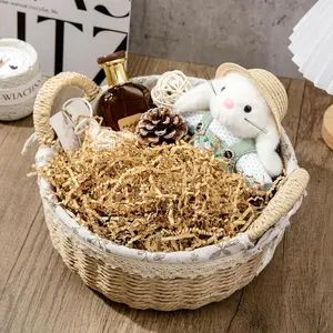 1 LB Crinkle Cut Paper Shred Filler Brown Crinkle Shredded Paper for Gift Box - Gift Basket Bag Filler - Kraft Grass Cushion Stuffing for Christmas Holiday Packaging Wrapping