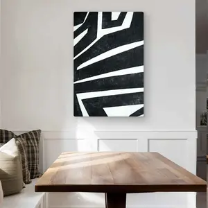 212 MAIN Industrial Aluminium Geometric Labyrinth Wall Artwork, 24x36 in. Minimalist Monochrome Abstract Metal Print for Home Decoration, Artistic Room Accent