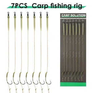 7/pcs Carp Fishing Rig Hair Rig, Complete Fishing Set with Hooks and Accessories, Essential Fishing Gear for Anglers