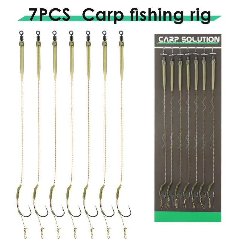 7/pcs Carp Fishing Rig Hair Rig, Complete Fishing Set with Hooks and Accessories, Essential Fishing Gear for Anglers, Fishing Combo, Fishing Supplies, Fishing Equipment