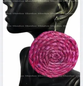 Raffia Swirl Hoops