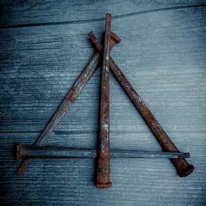 Antique "Coffin" Nails | 4.5" Rusty Reclaimed Iron Nails | Witchy Altar Protection Voodoo Oddities & Curiosities