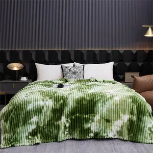Plush Tie-dyed Bed Blanket, 1 Count Soft Comfortable Throw Blanket, Warm Bedding Blanket for Home Office Travel, Bedroom Accessories, Cozy Throw Blanket, Soft Fluffy Blanket