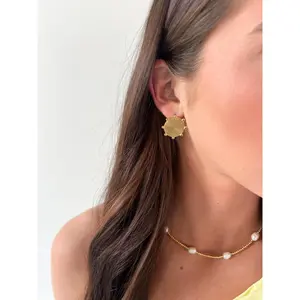 Michael Studs 18k Stainless Steel Earrings Waterproof Hypoallergenic Fashion Jewelry for Women