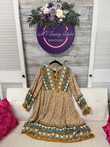 Long sleeve boho dress umgee