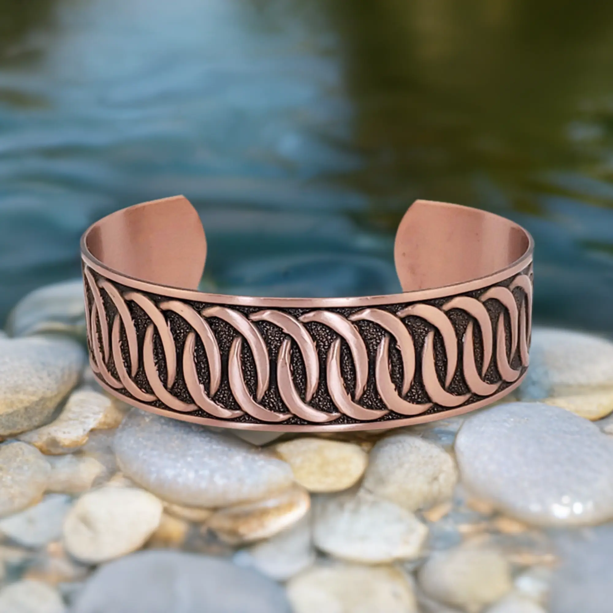Solid Copper Cuff - Interlocking Circles