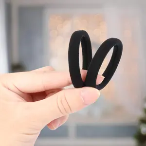 2PCS Large Cotton Ponytail Holders, Seamless Hair Ties, Elastics Hair Bands No Damage for Thick, Heavy and Curly Hair, 1.5 Inch Diameter