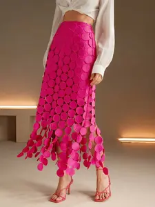 Laser Cut Multi Circle Double Layered Skirt