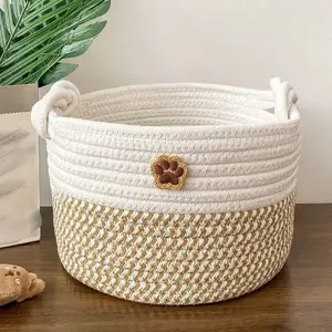 Adhesive Plush Dog Toy Storage Basket, Spacious Pet Storage Box, Foldable Multipurpose Organizer, Collapsible Storage Baskets, Sturdy Handle, Easy to Clean