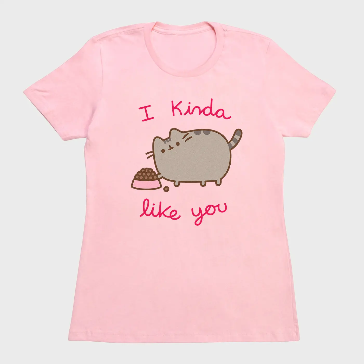 Youth & Adults Pusheen "I Kinda Like You" T-Shirt, Cute Cat Graphic Tee, Kawaii Cartoon Shirt, Unisex Casual Wear