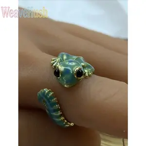 Unisex 2026 Vintage 3D Lizard Motif Adjustable Open Ring - 1 Size, Animal Shape, Punk Look, Retro Stylish Design, Sports & Outdoor Leisure Accessory, Perfect for Daily Wear & Holiday Gifting,summervibes
