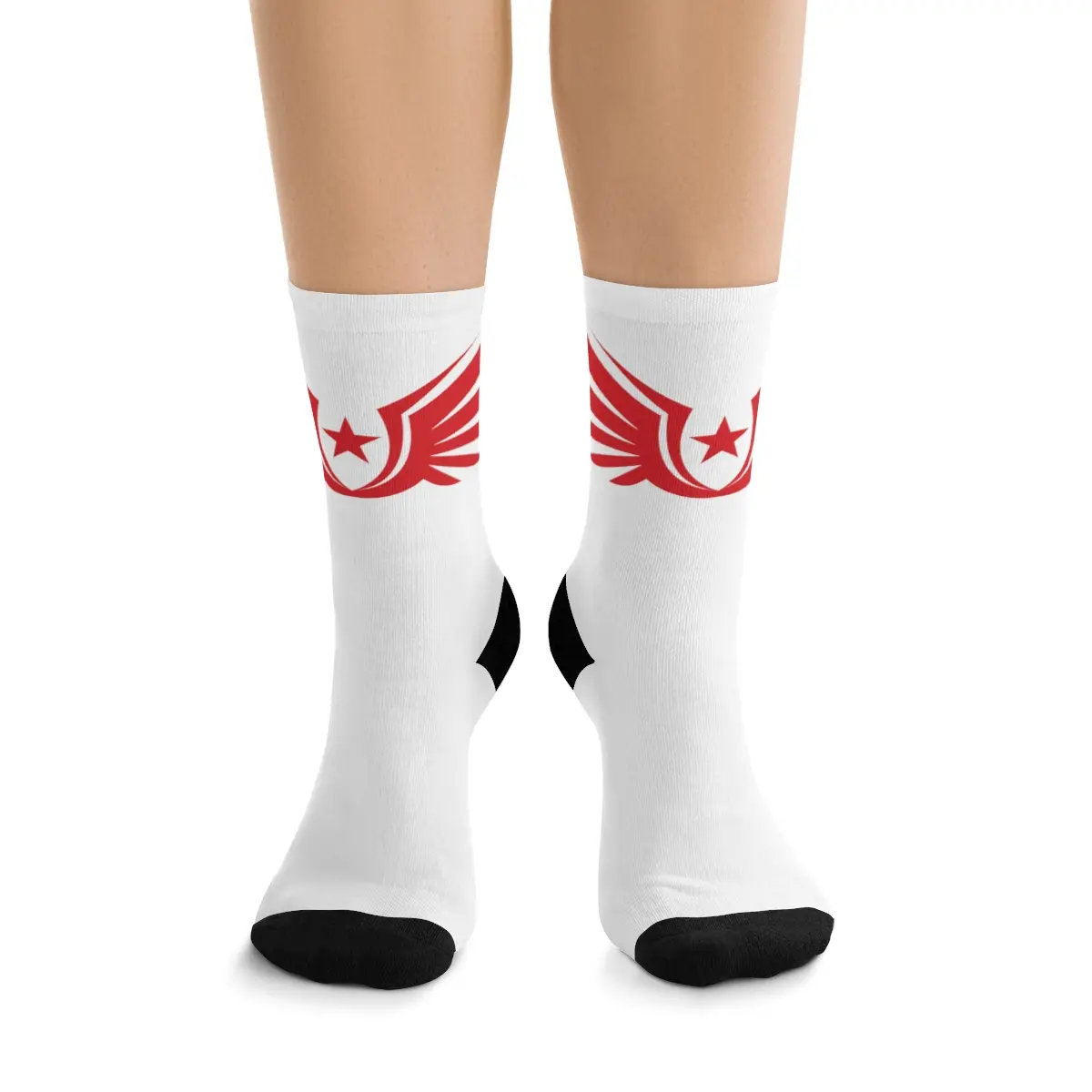 White Super Hero Socks - Angel Wings Socks / Track Star Socks / Cool Sports Athlete Socks