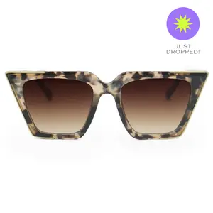 The CEO - Sustainable Tortoise Frame Brown Lens Cateye Sunglasses Modern Edgy Geometric Frame
