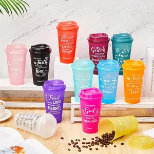 Set of 24 Christian-Themed Cups Featuring Bible Verses, 16Oz Plastic Tumblers That Are Inspirational And Spiritual, Complete with Lids. Ideal Gifts for Mother'S Day, Birthdays, Or Graduations for Women, Mothers, Sisters, And Coworkers