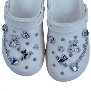 10pcs Shoe Charms For Girls Bear Ornaments 12mm Buckle Soft PVC Hard Resin Cartoon Shoe Charms DIY Accessories Button Shoe Decoration Holiday Gifts