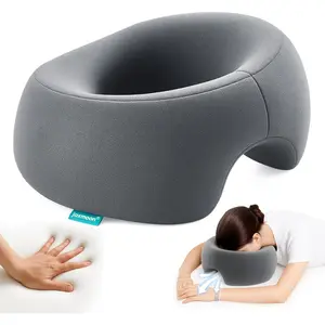 Massage Headrest for Bed, Ergonomic Massage Pillow, Face Down Pillow for Massage & Sleep, Breathable Face Pillow for Spa, Napping & Skincare, Relieves Neck Pain & Wrinkles, Grey