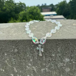 Opal Cross Link Necklace