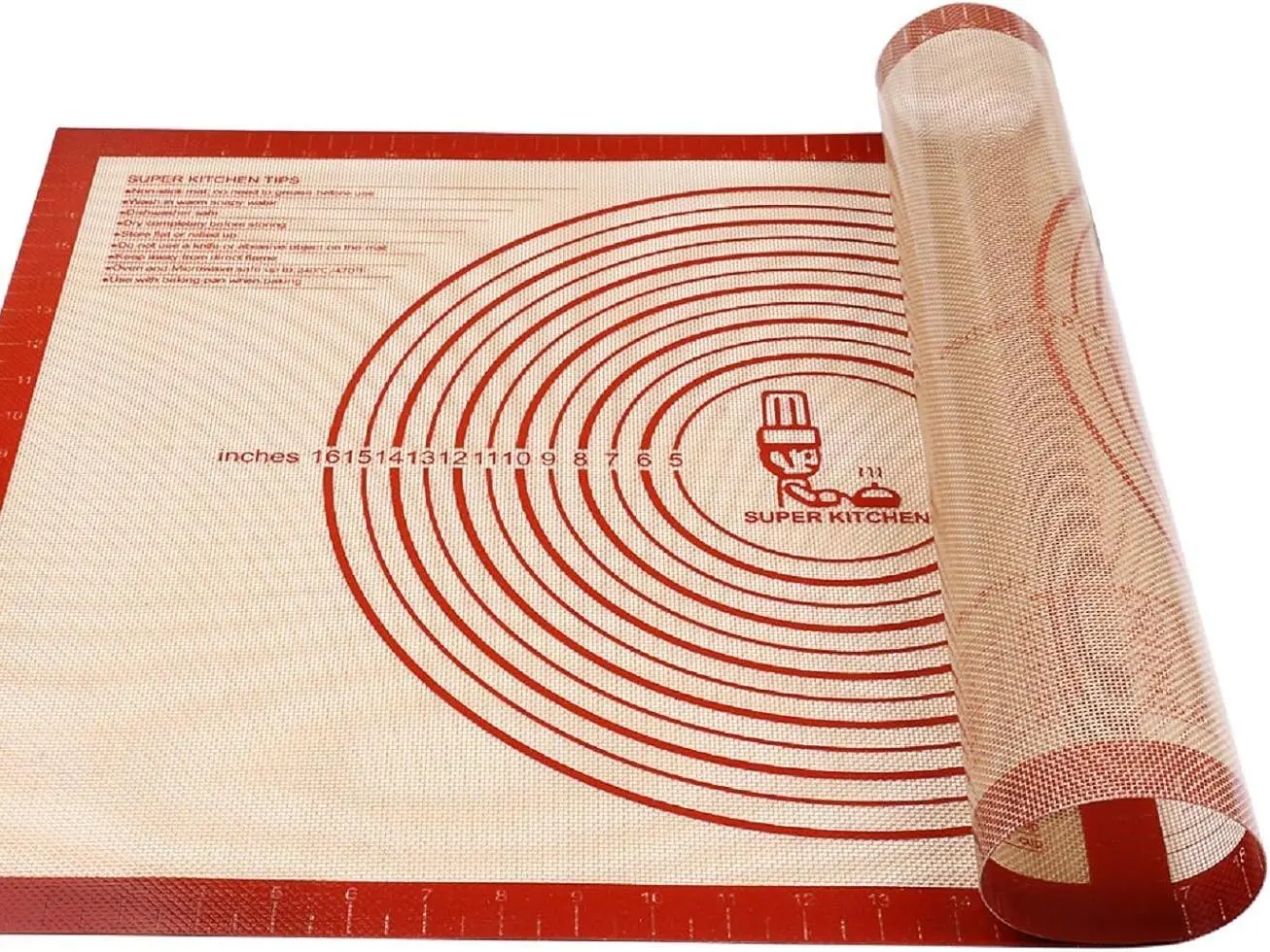 Extra Large Non-Slip Pastry Mat - 28'' x 20'' with Measurements for Silicone Baking, Dough Rolling, Oven Liner, and Fondant/Pie Crust Preparation