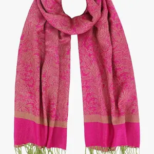 Woman's Pink Scarf with Elegant Design and Fringes - Accessory for Women