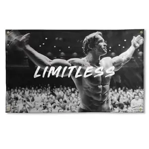 The Governator Poster SCHWARTZ'S Limitless 3x5 Flag |   Gym Motivation Fitness Poster |   Durable Cool Tapestry |   Man Cave Wall Decor  for College Dorm Room