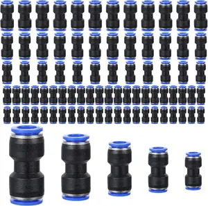 80 Pieces Air Hose Fittings Air Line Fittings Straight Push to link 4 6 8 10 12 mm Quick Release Pneumatic Connectors Plastic Straight Tube Connector Push to Connect Fittings for Tube