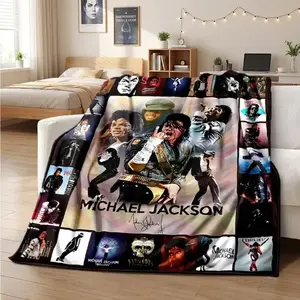 Michael Jackson High Quality Flannel Blanket - Premium Flannel Material Super Soft Comfortable Throw for Travel Bedding Couch Hiking Bed, Perfect Gift for Mother’s Day, Valentine’s Day, Birthday, Christmas, Pop Music Fans