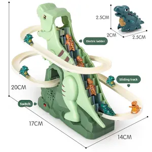 New Children's Dinosaur Toy Car Track Boys Simulation Track Inertia Sliding Climbing Stairs Electric Track Model