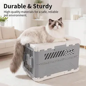 Portable Folding Pet Carrier Crate for Small Dogs & Cats, Lightweight Travel Kennel with Ventilation, Collapsible Cage for Home, Car & Outdoor Use