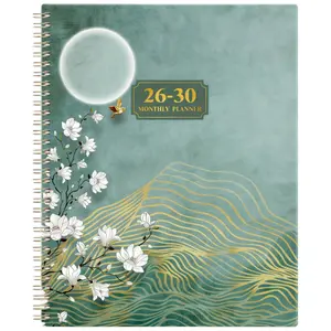 2026-2030 Monthly Calendar - From January 2026 to December 2030, 5-year monthly calendar, white floral themed cover design, annual calendar planning, month tabs, 60-month calendar, 13.97 cm x 21.08 cm