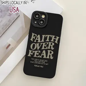 Fashion Creative Faith Over Fear Design Phone Case, Anti-collision Phone Protective Cover, Phone Accessory Compatible with iPhone 17 16 11 12 13 14 15 16 Series