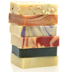 6 Large Bars Honey Oatmeal Sandalwood Lavender Cherry Almond Charcoal Unscented Goat Milk Soap | Way Natural | 5 oz Bars | 100% REAL RAW GOAT MILK | Moisturizing Hand & Body Natural Soap | Nourishing and Long Lasting | Made is USA