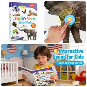 Interactive English Sound Book for Kids, Touch to Hear Words Educational Learning Toy, 300+ Vocabulary 13 Themes Early Education Book for Toddlers, Preschool Learning Activities Gift