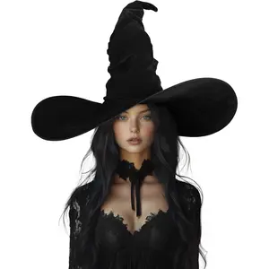 Women's  Hat Adult Ruched Witches Hat Halloween Costume