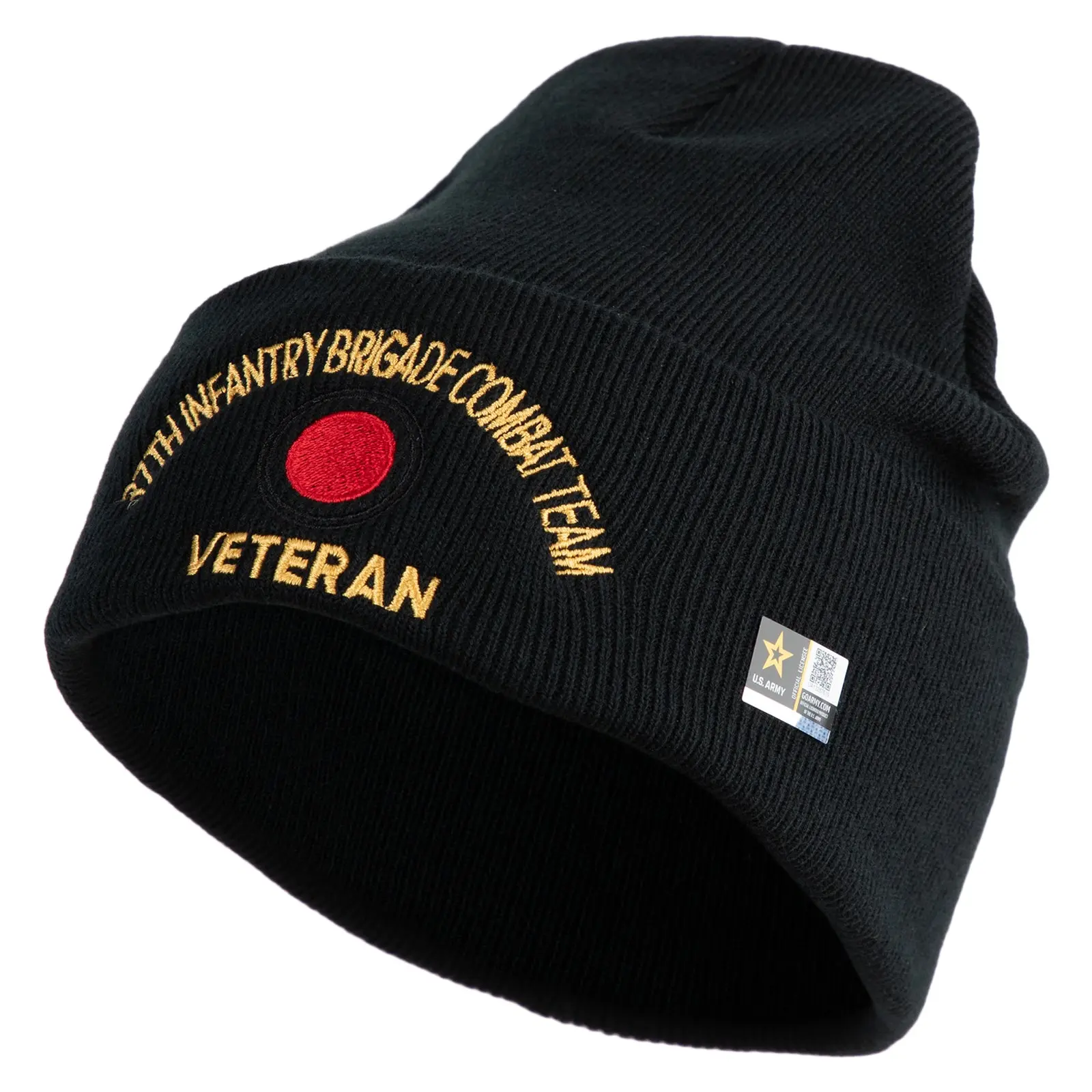 US Army 37th Infantry Brigade Combat Logo Embroidered 12 Inch Cuff Beanie
