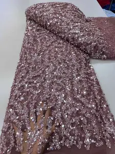 Mauve Pink Beaded Lace Mauve Pink Beaded Lace