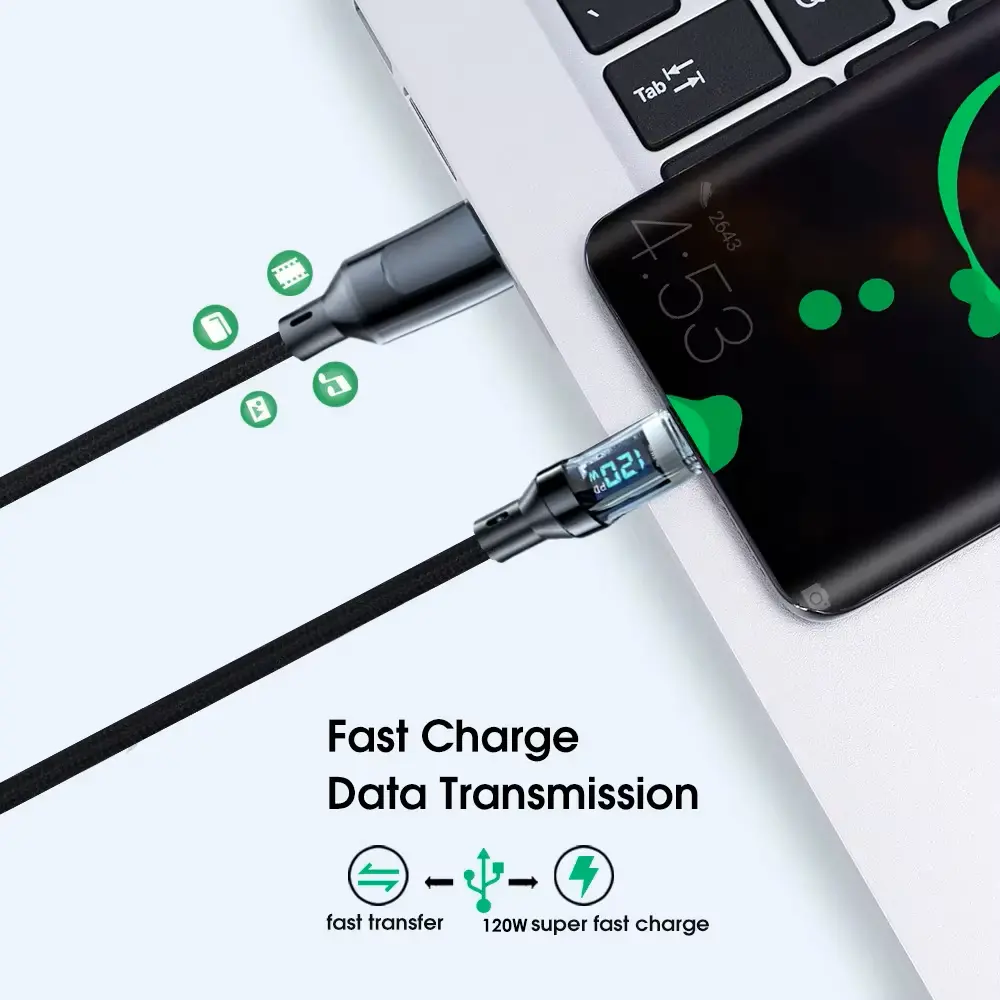 120W A-C and C-C Phone Super Fast Charging Cable