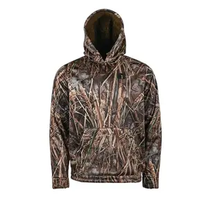 Gator Waders Realtree Max-7 Camo Hoodie. Golden Brown, Beige Dry Grass, Green Tones. Marsh Camouflage Pattern, Duck Hunting. Warm.Camo Gator Waders Max-7 Hoodie.
