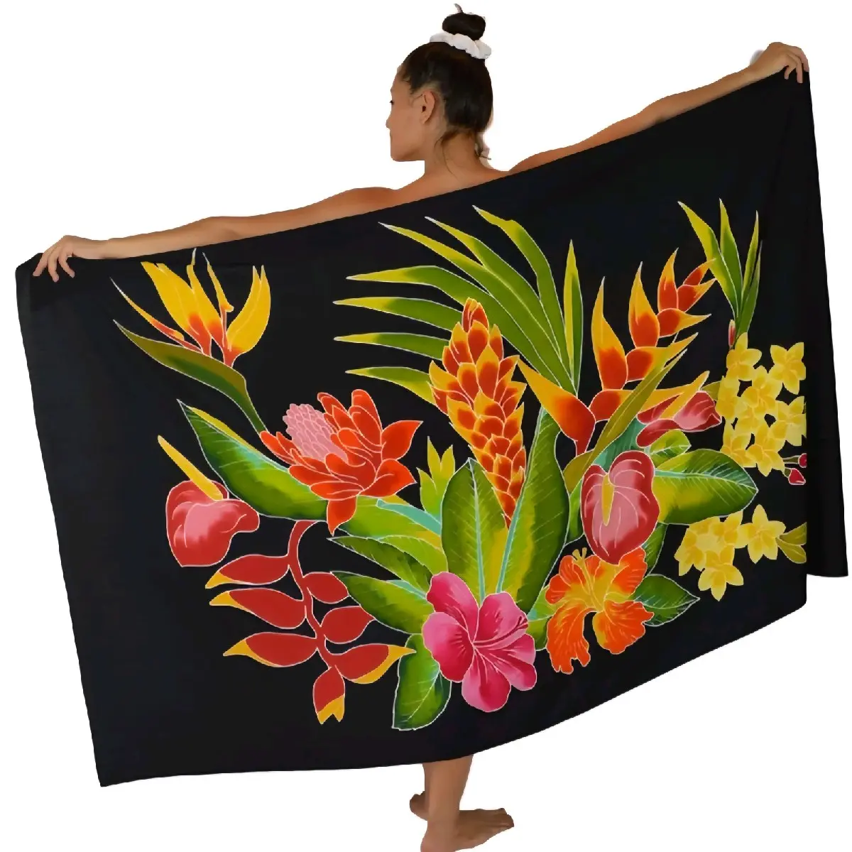 Hand-painted batik sarong - Black 122