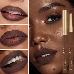 1pc Long-Lasting Lipstick, Lip Liner Pencil and Matte Brown Lip Gloss for Women, Valentine's Day Gifts Mother's Day Gift, Cosmetic Lip Liner