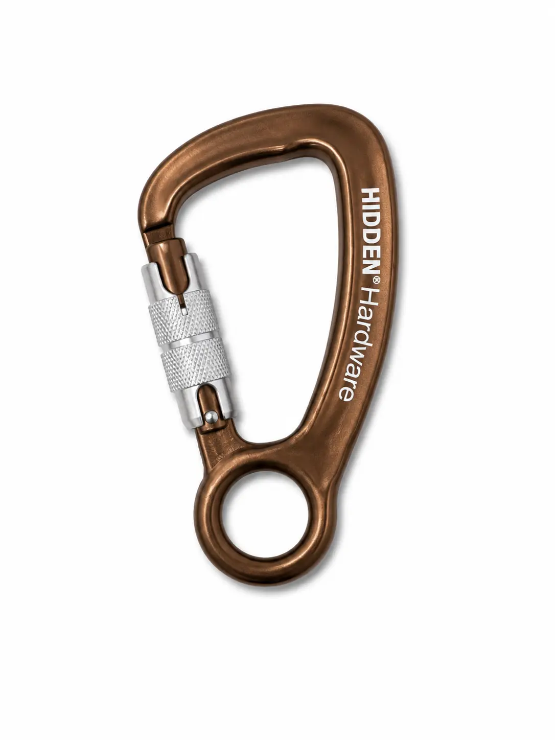 HIDDEN NY Oversized Unisex Durable Carabiner - XL Brown, Outdoor Climbing Gear, Large Heavy-Duty Clip, Outdoor Gear, Durable Carabiners, Aluminum, Screw-Lock, Screw Gate Carabiners, Lightweight Carabiners