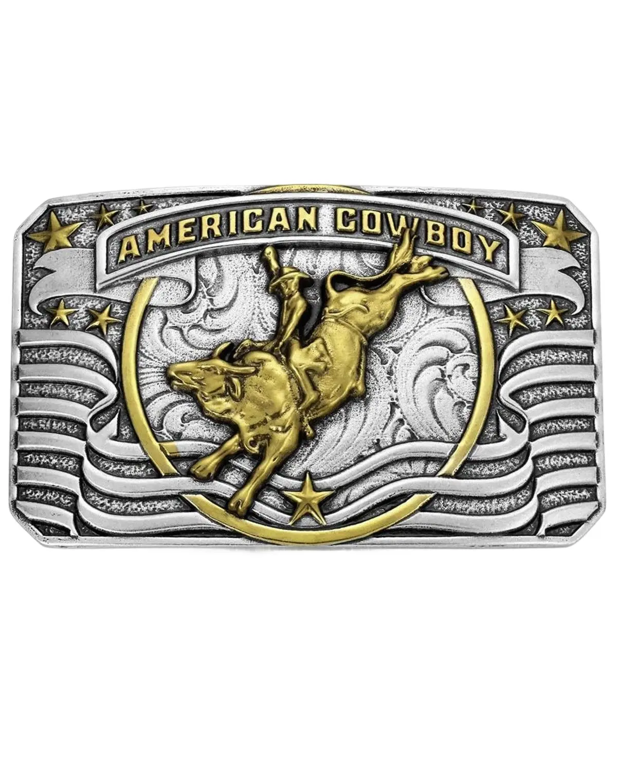 Montana Silversmiths Men's Men'S American Cowboy Bull Rider Belt Buckle - A1075p