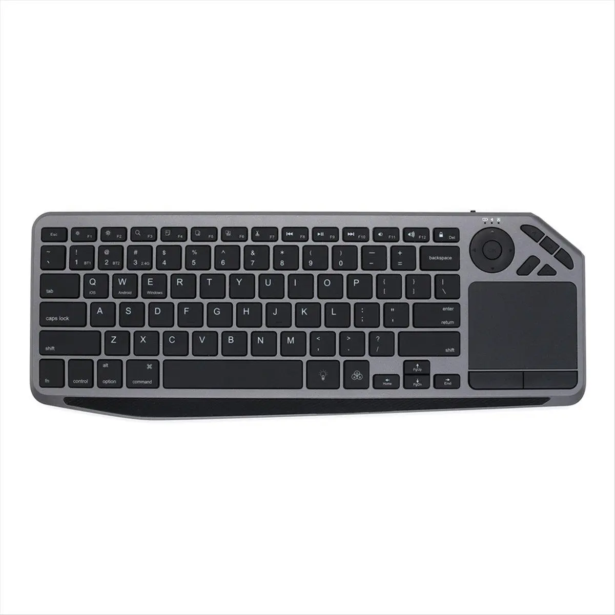 Bluetooth Wireless Keyboard with Touchpad 7-Colors Backlit 2.4G Rechargeable Trackpad Keyboard for Smart TV