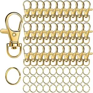 60 count Lobster Claw Clasps and Key Rings, 30 count  Clips and 30 count Key Chain Ring for , Key,  Making, Art Crafts,