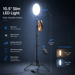 Weilisi Pro Lighting Kit for Creators: 10.5" Ring Light on 69" Tripod & Phone Mount. Dimmable LED for Perfect TikTok, YouTube, Zoom, Makeup & Photo Shots